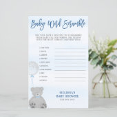 Boy Teddy Bear Blue Gray Balloon Word Scramble (Stehend Vorderseite)