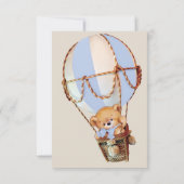 Boy Teddy Bear Blue Heißluftballon Babydusche Einladung (Rückseite)