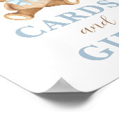 Boy Teddy Bear Boho Blue Cards & Gifts Sign Poster (Ecke)