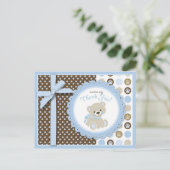 Boy Teddy Bear Danke, Postcard Postkarte (Stehend Vorderseite)