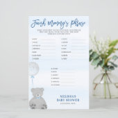 Boy Teddy Bear Gray Balloon beenden Mommy's Phrase (Stehend Vorderseite)