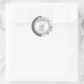 Boy Teddy Bear Round Sticker (Tasche)