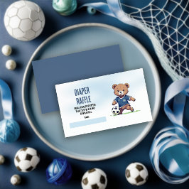 Boy Teddy Bear Soccer Babydusche Windelwindeln Begleitkarte