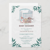 Boy Teddy Bear wir können frühes Abwarten Baby Dus Einladung (Vorne/Hinten)