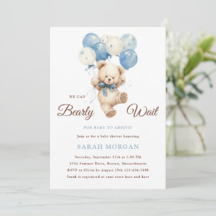 Boy Teddy Bear wir können frühes Abwarten Baby Dus Einladung