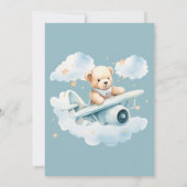 Boy Teddy Bear wir können frühes Abwarten Baby Dus Einladung (Rückseite)