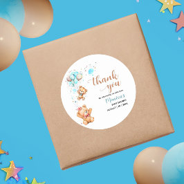 Boy Teddy Bear wir können frühes Abwarten Baby Dus Runder Aufkleber