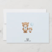 Boy Teddy Bear wir können frühzeitig abwarten Baby Einladung (Rückseite)