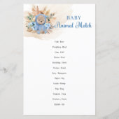 Boy Teddy trägt tropische Blume Baby Animal Match (Rückseite)