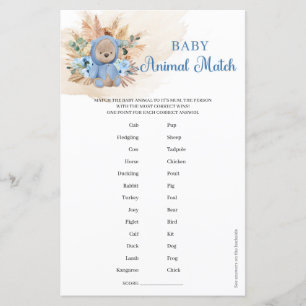 Boy Teddy trägt tropische Blume Baby Animal Match