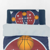 Boy Teen Basketball Court Ball Stars Name Kissenbezug