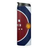 Boy Teen Basketball Stars Name Blue Red Thermosbecher (Nach rechts gedreht)