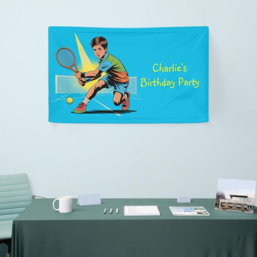 Boy Tennis Geburtstagsparty Banner (Messeveranstaltung)