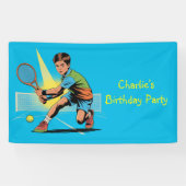 Boy Tennis Geburtstagsparty Banner (Horizontal)