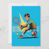 Boy Tennis Geburtstagsparty Einladung (Rückseite)