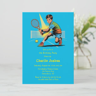 Boy Tennis Geburtstagsparty Einladung