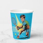 Boy Tennis Geburtstagsparty Pappbecher (Rückseite)