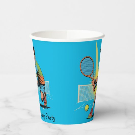 Boy Tennis Geburtstagsparty Pappbecher (Links)