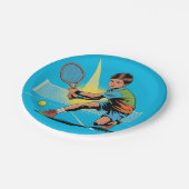 Boy Tennis Geburtstagsparty Pappteller (Schrägansicht)