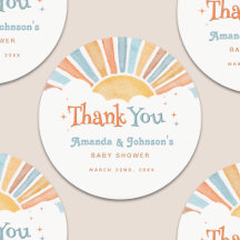 Boy Thank You Here Comes the Son Baby Shower 