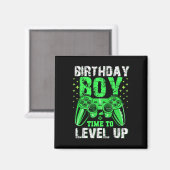 Boy Time to Level Up Video Game Birthday Boys Yout Magnet (Vorderseite/Rückseite)