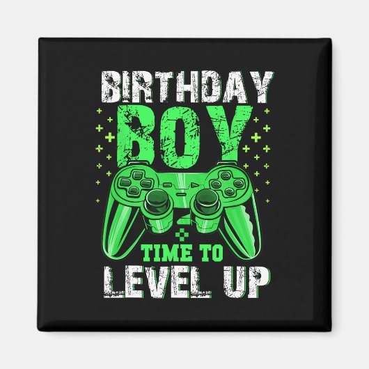 Boy Time to Level Up Video Game Birthday Boys Yout Magnet (Vorne)