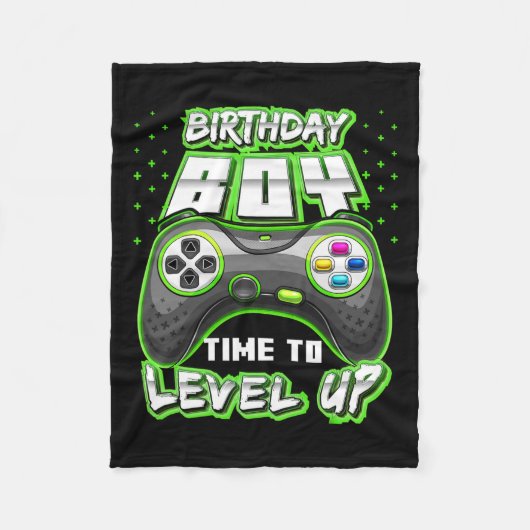 "Boy Time to Level Up Video Game Birthday Gamer 11 Fleecedecke (Vorderseite)