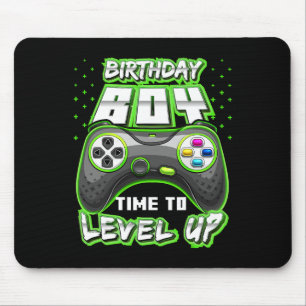"Boy Time to Level Up Video Game Birthday Gamer 11 Mousepad