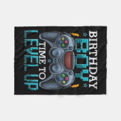 "Boy Time to Level Up Video Game Birthday Gamer 12 Fleecedecke (Vorderseite (Horizontal))