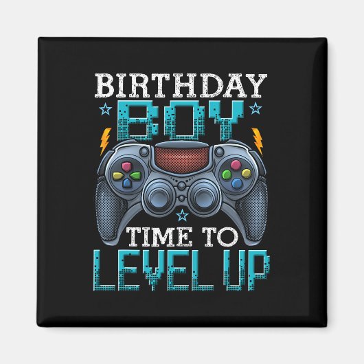 "Boy Time to Level Up Video Game Birthday Gamer 12 Magnet (Vorne)