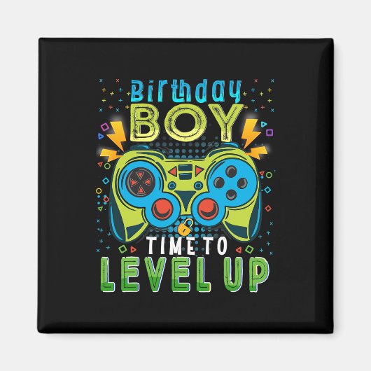 Boy Time to Level Up Video Game Birthday Gamer 202 Magnet (Vorne)