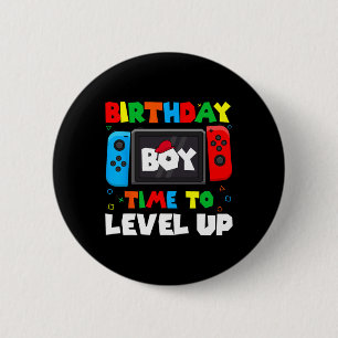 "Boy Time to Level Up Video Game Birthday Gamer 4 Button