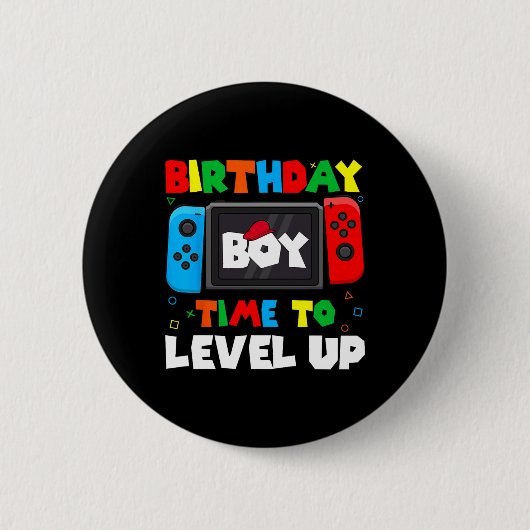 "Boy Time to Level Up Video Game Birthday Gamer 4 Button (Vorderseite)