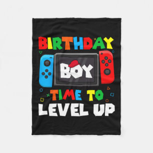 "Boy Time to Level Up Video Game Birthday Gamer 4 Fleecedecke