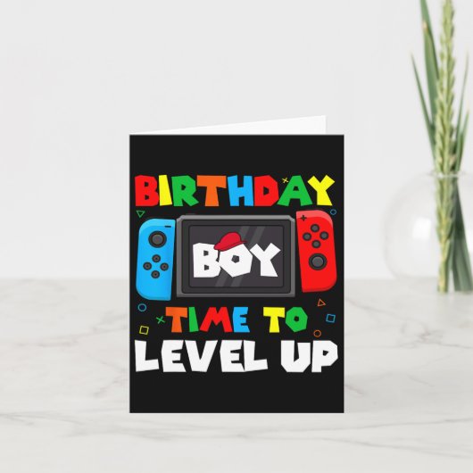 "Boy Time to Level Up Video Game Birthday Gamer 4 Karte (Vorderseite)