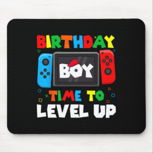 "Boy Time to Level Up Video Game Birthday Gamer 4 Mousepad