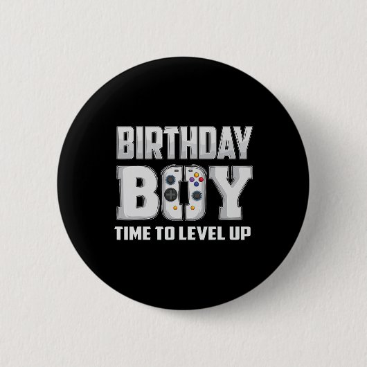 "Boy Time to Level Up Video Game Birthday Gamer 5 Button (Vorderseite)