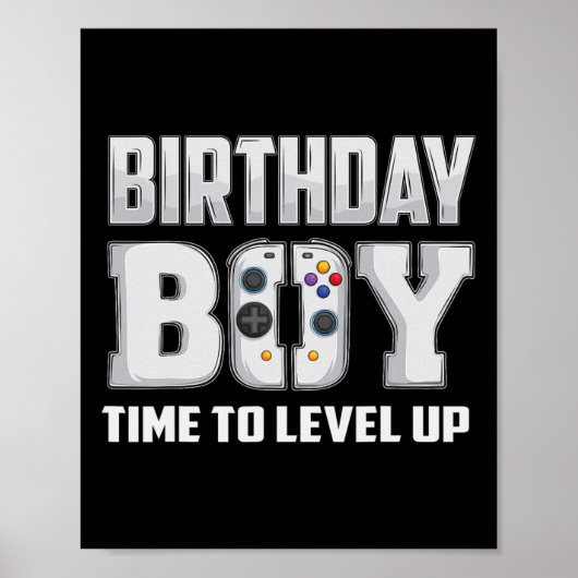 "Boy Time to Level Up Video Game Birthday Gamer 5 Poster (Vorne)