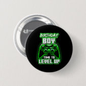 "Boy Time to Level Up Video Game Birthday Gamer 6 Button (Vorne & Hinten)