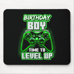 "Boy Time to Level Up Video Game Birthday Gamer 6 Mousepad