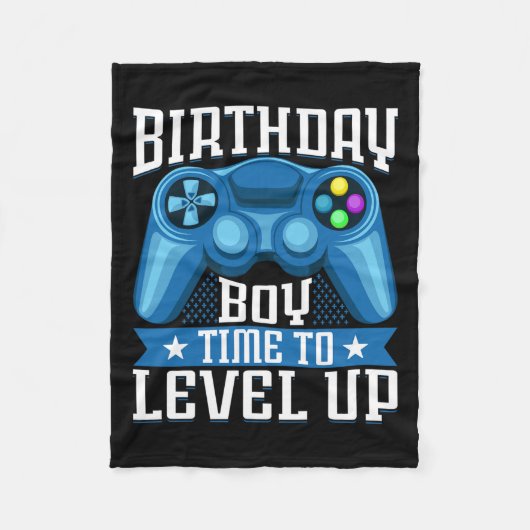 "Boy Time to Level Up Video Game Birthday Gamer" 7 Fleecedecke (Vorderseite)