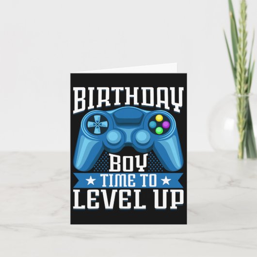 "Boy Time to Level Up Video Game Birthday Gamer" 7 Karte (Vorderseite)