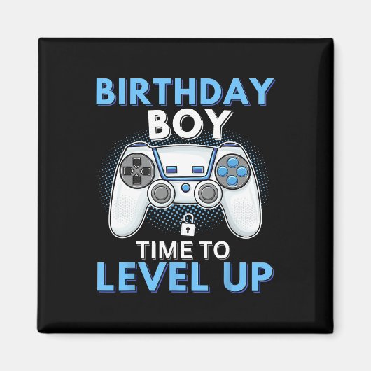"Boy Time to Level Up Video Game Birthday Gamer 8 Magnet (Vorne)