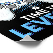 "Boy Time to Level Up Video Game Birthday Gamer 8 Poster (Ecke)