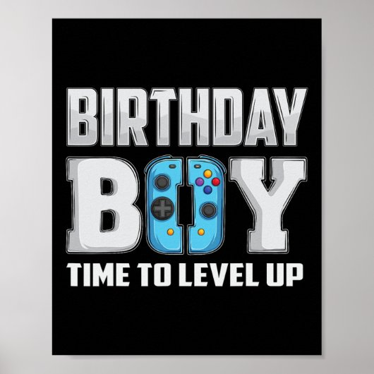 "Boy Time to Level Up Video Game Birthday Gamer" 9 Poster (Vorne)