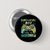 Boy Time to Level Up Video Game Birthday Gamer Boy Button (Vorne & Hinten)