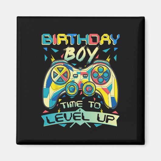 Boy Time to Level Up Video Game Birthday Gamer Boy Magnet (Vorne)