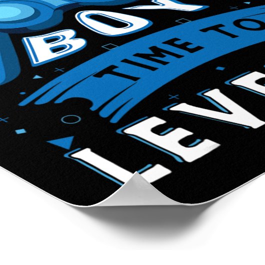 Boy Time to Level Up Video Game Birthday Gamer Boy Poster (Ecke)
