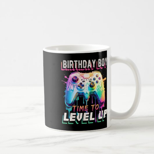 Boy Time to Level Up Video Game Birthday Party Boy Kaffeetasse (Rechts)