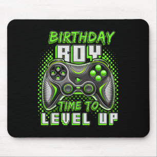 Boy Time to Level Up Video Game Birthday Party Boy Mousepad
